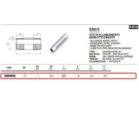 Vite di allungamento barilotto zincato ø1" L.120 mm 530100123