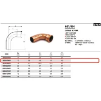 Curva 90° MF ø12 AESPRES in rame a pressare 681012901