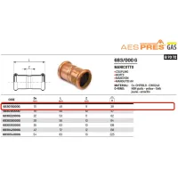 Manicotto ø35 AESPRES GAS in rame a pressare 683035000G