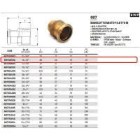 Manicotto misto filetto M ø12 x 1/2"M AESPRES in rame a pressare 687102012