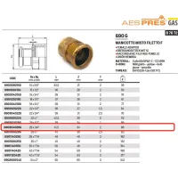 Manicotto misto filetto F ø28 x 3/4"F AESPRES GAS in rame a pressare 690304028G