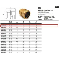 Manicotto misto filetto F ø12 x 1/2"F AESPRES in rame a pressare 690102012