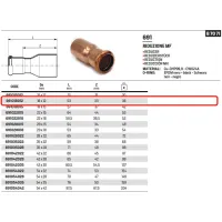 Riduzione MF ø18 x 12 AESPRES in rame a pressare 691018012