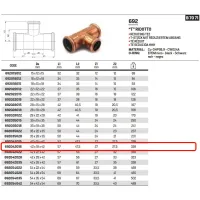 Tee ridotto femmina ø42 x 18 x 42 AESPRES in rame a pressare 692042018