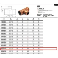 Tee ridotto femmina ø54 x 22 x 54 AESPRES in rame a pressare 692054022