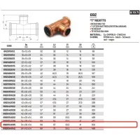 Tee ridotto femmina ø54 x 35 x54 AESPRES in rame a pressare 692054035