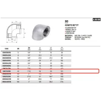 Gomito 90° ø1"1/2 FF aisi 316 inox 090112316