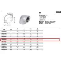 Gomito 90° ø1"FF aisi 316 inox 090100316