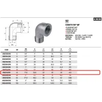 Gomito 90° ø1"1/2 MF aisi 316 inox 092112316