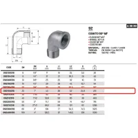 Gomito 90° ø1"MF aisi 316 inox 092100316