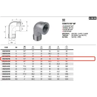 Gomito 90° ø1/2"MF aisi 316 inox 092102316