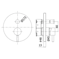 Light set esterno miscelatore incasso doccia (2 uscite) con deviatore a pulsante LIGBOX015CR