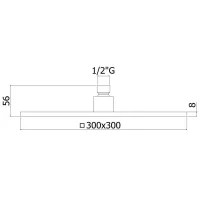 Soffione cromato SYNCRO KING Quadro in metallo ispezionabile - 300x300mm ZSOF078CR