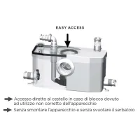 SFA SANIPLUS UP trituratore adattabile WC, lavabo, bidet e anche doccia a potenza più elevata SSSUP