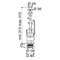 550-CRC Batteria con sistema di controllo meccanico, con pulsante cromato per art. 555 550-CRC