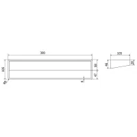 Mensola L. 300 mm bianco opaco con portasciugamano collezione Ever Brunt EVBR300