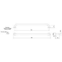 M90-NX maniglione lineare - cm 90 - serie inox M90-NX