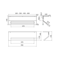 Mensola 200 mm finitura anodizzato, collezione Lissom EVLI202