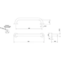 M45-SF-B Maniglione orizzontale bianco - cm 45 serie Soft M45-SF-B