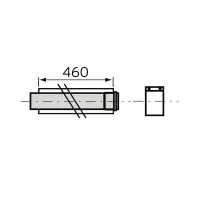 Vaillant prolunga ø60/100 mm da 0,5 metri con fascetta 303902