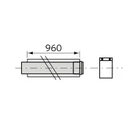 Vaillant prolunga ø60/100 mm da 1 metro con fascetta 303903