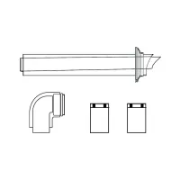 Vaillant Terminale antivento con curva 87° 60/100 mm L. 1.5 mt 0020219517