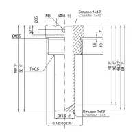 Pozzetto in ottone per termometri Serie TB - G-50 per TB - stelo da 50mm, attacco G1/2B PGUAOTT002