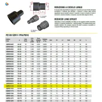 Riduzione a codolo lungo, diametro 110-50 PE100 SDR11 PFA/PN16 12ERD1150