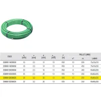 Tubo PE-X/Al/PE-X ø26x3 preisolato per condizionamento, uso sanitario e riscaldamento fornito in rotoli - Colore verde (Legge 10/91) - Rotolo da 25 metri 2580012630025