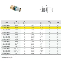 4003 Raccordo maschio ø16 x 1/2"M raccordo in ottone a pressare DeltaPress 4003160002001