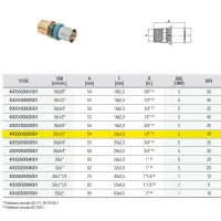 4003 Raccordo maschio ø20 x 1/2"M raccordo in ottone a pressare DeltaPress 4003200002001