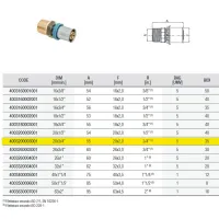 4003 Raccordo maschio ø20 x 3/4"M raccordo in ottone a pressare DeltaPress 4003200003001