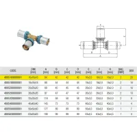 4005 Tee a 90° raccordo ø16 in ottone a pressare DeltaPress 4005160000001