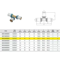 4005 Tee a 90° raccordo ø20 in ottone a pressare DeltaPress 4005200000001