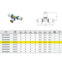 4005 Tee a 90° raccordo ø26 in ottone a pressare DeltaPress 4005260000001