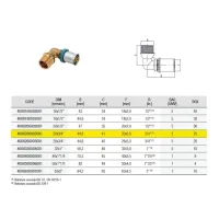 4008 Gomito ø20 x 3/4"M a 90° con derivazione maschio in ottone a pressare DeltaPress 4008200003001