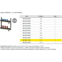 60010221 Collettore COMBI INOX 1" con sfiato manuale - n° anelli 11+11 6001022111001