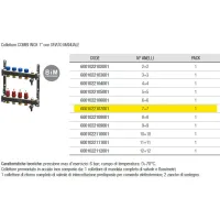 60010221 Collettore COMBI INOX 1" con sfiato manuale - n° anelli 7+7 6001022107001