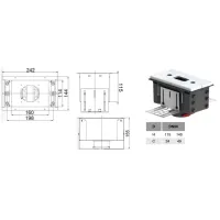 Bocchetta CLD-K 90 dim. 224 x 118 x 115 mm connessione su lato posteriore 990320847