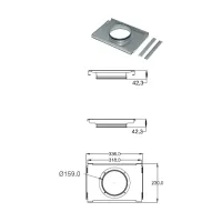 ComfoWell piastra flangia CW-P 320 x 230 mm - ø 160mm 990323512