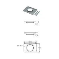 ComfoWell piastra flangia CW-P 320 x 230 mm - ø 180mm 990323527