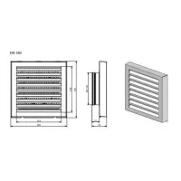 Griglia esterna inox per montaggio a parete DN 160 apribile 990430584