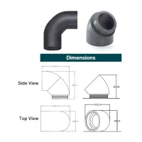 Comfopipe plus curva 45° DN 200 - D286/200 mm 990328721