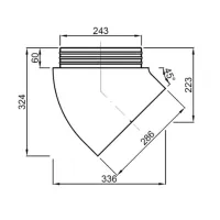 Comfopipe plus curva 45° DN 200 - D286/200 mm 990328721