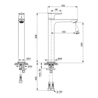 Ideal Standard Connect Air miscelatore monocomando da appoggio su piano, senza asta di comando e scarico piletta, finitura cromo A7027AA