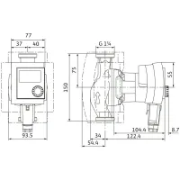 Stratos PICO-Z 20/1-6 PN 10 interasse 150 mm G 1"1/4 circolatore premium singolo a rotore bagnato con attacchi filettati 4216471