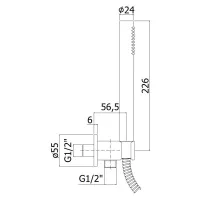 Set doccia incasso TONDO con presa acqua incorporata - finitura Steel looking ZDUP094ST