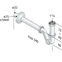 Sifone bidet in ottone cromato 1"1/4 mod. Europa -322.2225