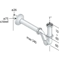 Sifone "S" bidet in ottone cromato ø1" x 26 mod. Europa -322.2224