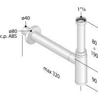 Sifone design in ABS cromato mod. Toti ø1"1/4 x 40 -710.9346H